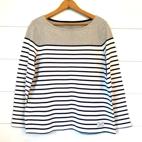 Talbots Tops - TALBOTS Women's Striped Top - Gray, black & White (size Mp)